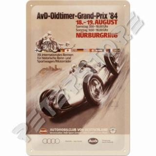 Retró Fém Tábla - Audi AvD Oldtimer Grand Prix 84 Nürburgring Dombornyomott