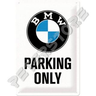 Retró Fém Tábla - BMW Parkoló Reklámtábla Dombornyomott