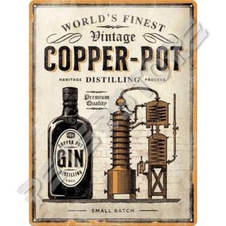 Retró Fém Tábla - Copper-Pot Gin  Dombornyomott