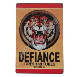 Retró Fém Tábla - Defiance Tires Tubes - Tigris