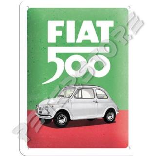 Retró Fém Tábla - Fiat 500 Dombornyomott