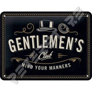 Retró Fém Tábla - Gentlemen's Club Dombornyomott