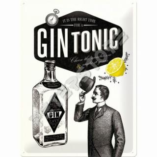 Retró Fém Tábla - Gin Tonic koktél Dombornyomott