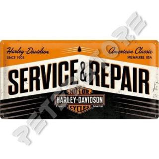 Retró Fém Tábla - Harley-Davidson Service  Repair, Szerviz  Javítás Reklámtábla Dombornyomott