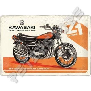 Retró Fém Tábla - Kawasaki Z1 Dombornyomott