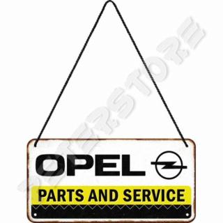 Retró Fém Tábla - Opel Parts and Service, Szerviz Dombornyomott