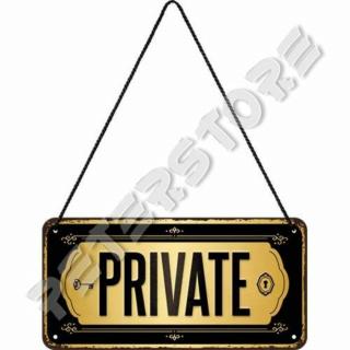 Retró Fém Tábla - Private - Privát Dombornyomott