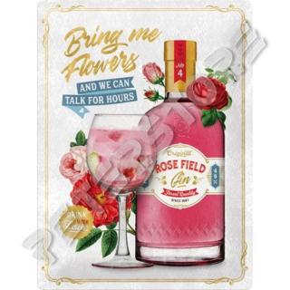 Retró Fém Tábla - Rose Field Gin  Dombornyomott