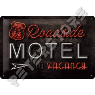 Retró Fém Tábla - U.S. Route 66 Motel Dombornyomott