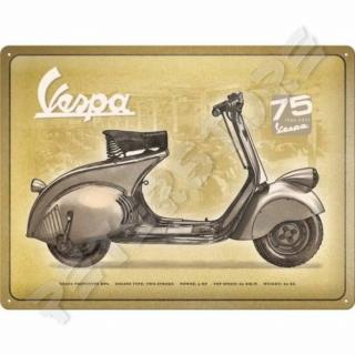 Retró Fém Tábla - Vespa 75 Év  Dombornyomott