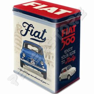 Retró Fémdoboz - Fiat 500 Dombornyomott