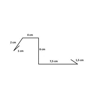 Horganyzott acéllemez oromszegély 6 cm magas 2 méter