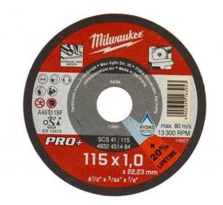 Milwaukee vágókorong fémre 115x1,0x22,2 inox egyenes SC41 PRO+