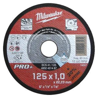 Milwaukee vágókorong fémre 125x1,0x22,2 inox egyenes SC41 PRO+