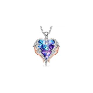 Angyalszárny - Swarovski kristályos nyakék - színjátszó lila