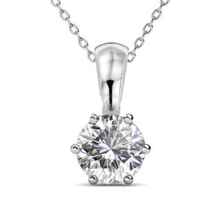 Április-Birth Stone Swarovski kristályos nyaklánc - Diamond - fehér