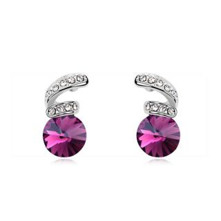 Auróra - bordó- Swarovski kristályos - Fülbevaló