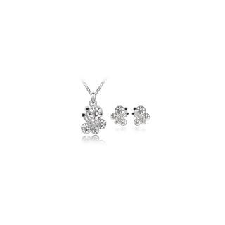 Bájos pille ékszerszett  -fehér- Swarovski kristályos