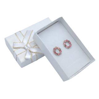 Csillogó karika- Swarovski kristályos fülbevaló-rózsaszín