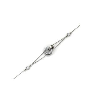 Egymásba kapaszkodva -  Swarovski kristályos karkötő - fehér, ezüst