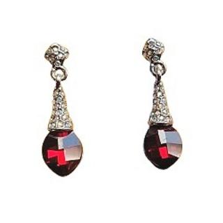 Hera -vörös- Swarovski kristályos - Fülbevaló