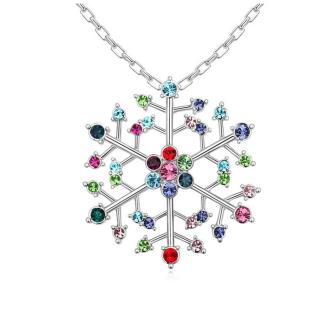 Hópehely-színes- Swarovski kristályos nyaklánc