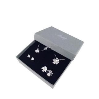 Inka - Swarovski kristályos dupla ékszerszett - fehér