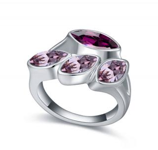 Izolda-bordó-Swarovski kristályos - Gyűrű