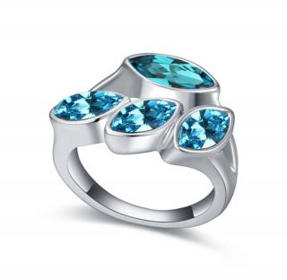 Izolda-kék-Swarovski kristályos - Gyűrű
