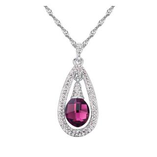 Kristály harang - bordó-  Swarovski kristályos - Nyaklánc