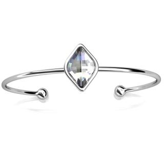 Lótusz-Swarovski kristályos karperec - fehér