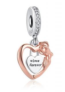 Pandora stílusú ezüst charm - Love forever