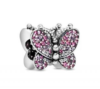 Pandora stílusú  ezüst charm -  Pillangó