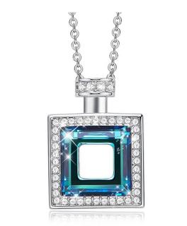 Perfume - Swarovski kristályos nyaklánc kocka- kék