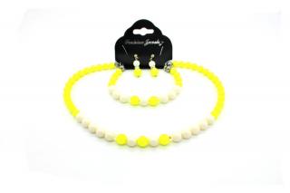 Swarovski gyöngy ékszerszett - Ivory  Neon Yellow Pearl - sárga