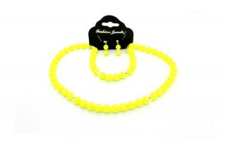 Swarovski gyöngy ékszerszett - Neon Yellow pearl - 2. - sárga