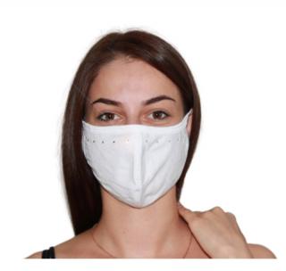 Swarovski kristályos egészségügyi maszk - fehér, sáv motívummal