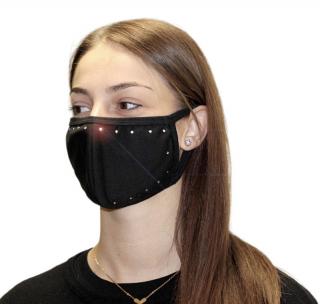 Swarovski kristályos egészségügyi maszk - fekete, körben kristállyal