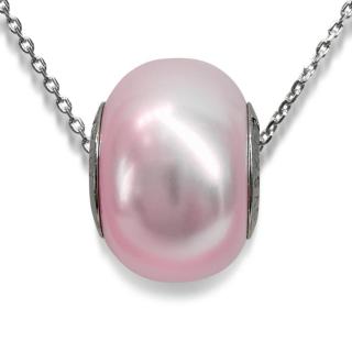 Swarovski kristályos ezüst nyaklánc- hatvány rózsaszín