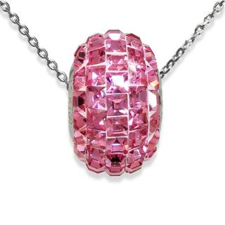 Swarovski kristályos ezüst nyaklánc- rózsaszín