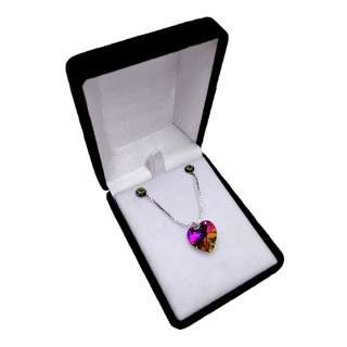 Szív- Swarovski kristályos nemesacél ékszerszett