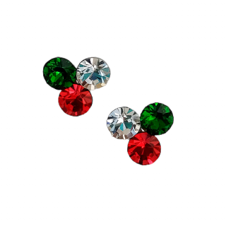 Szurkolói- nemzeti színű -Swarovski kristályos fülbevaló-Csokorban