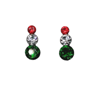 Szurkolói- nemzeti színű - Swarovski kristályos fülbevaló-Sorban