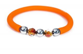 Toobe - Swarovski kristályos szilikon-nemesacél karkötő - Orange