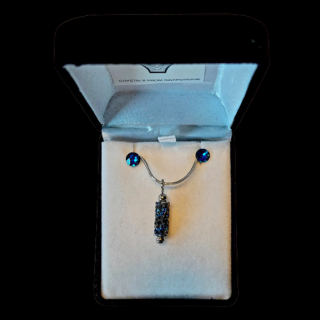Tube  - Swarovski kristályos nemesacél ékszerszett - kék