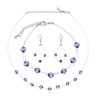 Zuhatag ékszerszett  - lila- Swarovski kristályos