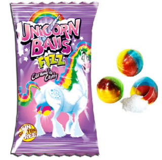 Fini Unicorn Balls Vegyes Gyümölcs Ízű Keménycukor Savanyú Porral Töltve 5g