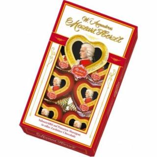 Reber Mozart Herz'l Praliné Étcsokoládéban Pisztácia-marcipánnal és Trüffel töltelékkel 80 g