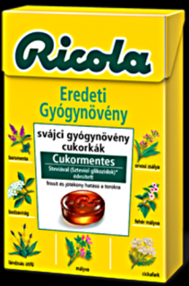 Ricola Eredeti Gyógynövényes Cukormentes Cukorka 40g