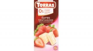 Torras Epres Gluténmentes  Fehércsokoládé Édesítőszerrel 75g